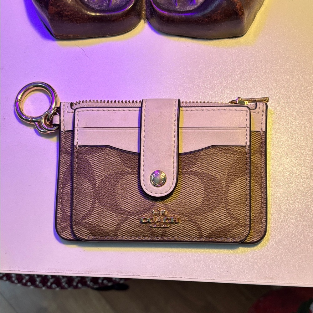 Coach Tan and Cream Zipper Wallet